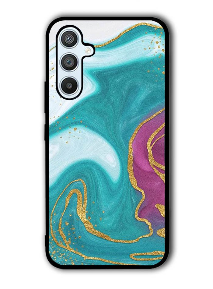 Marble Green and Purple Samsung Galaxy A14 5G Case QC10963