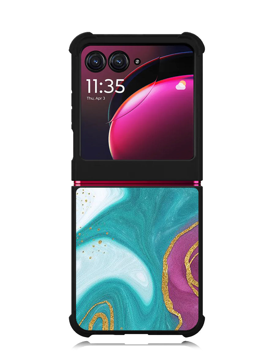 Marble Green and Purple Motorola Moto Razr Plus 2023 , Moto Razr+ 2023 Case OV10963