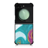 Marble Green and Purple Samsung Galaxy Z Flip 6 5G 2024 Case OV10963