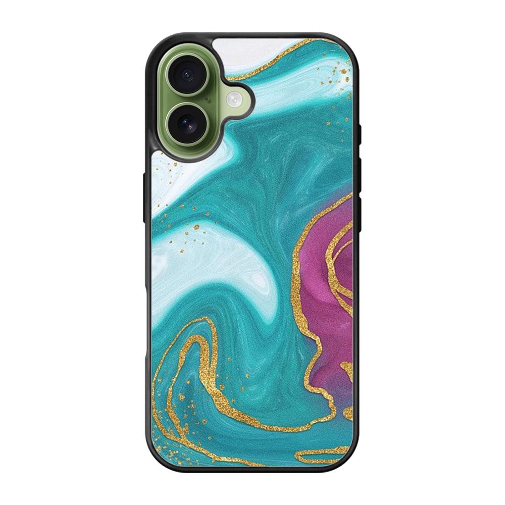 Marble Green and Purple iPhone 17 Case OV10963