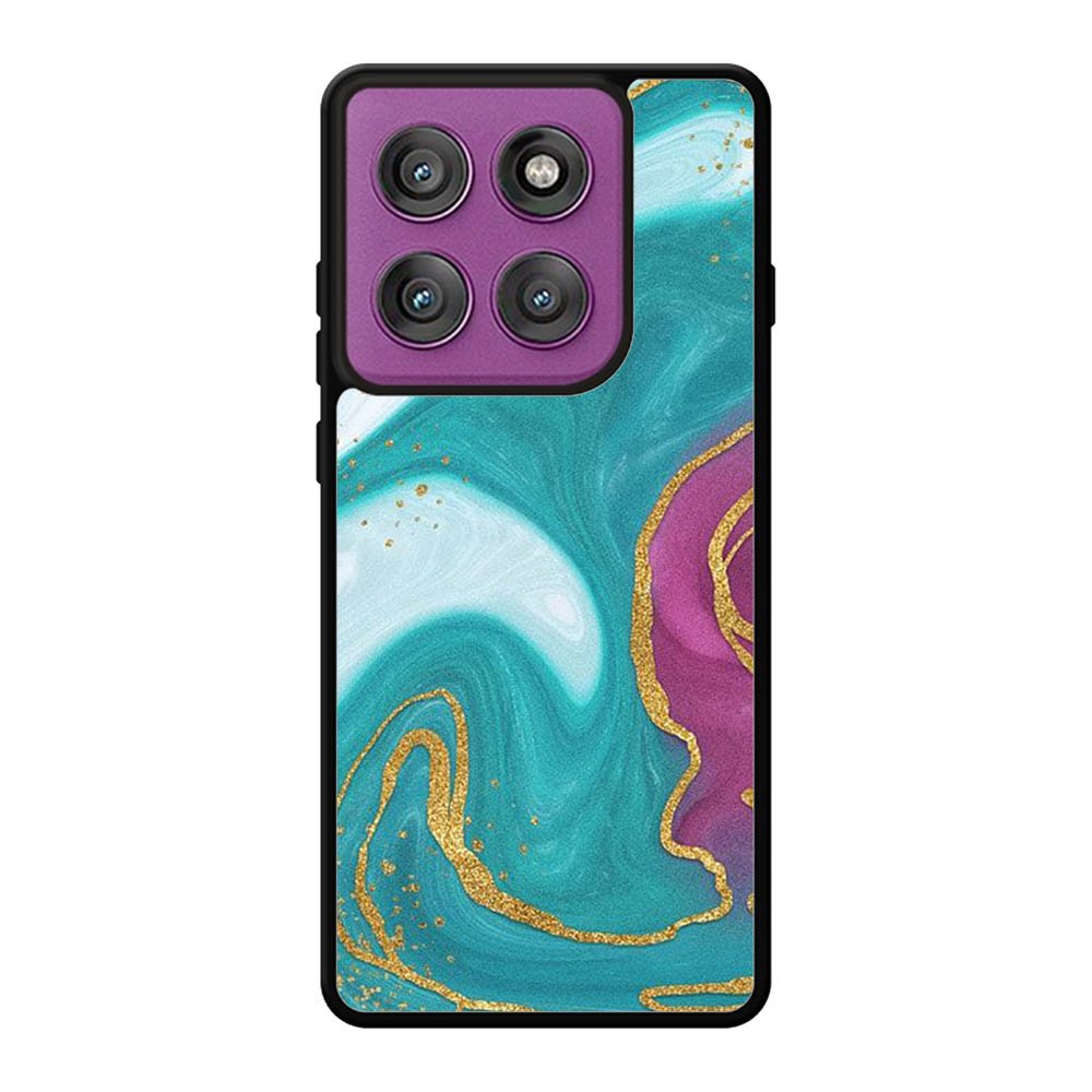 Marble Green and Purple Motorola Moto Edge 60 Pro Case OV10963