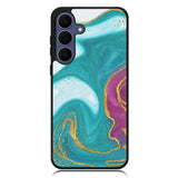 Marble Green and Purple Samsung Galaxy S25 FE Case OV10963