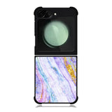 Marble Purple Gold Soft Samsung Galaxy Z Flip 6 5G 2024 Case OV10965