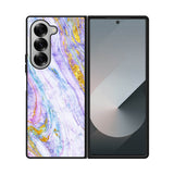 Marble Purple Gold Soft Samsung Galaxy Z Fold 7 5G Case QC10965