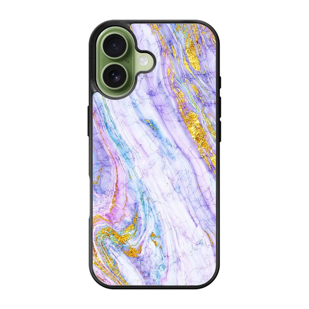 Marble Purple Gold Soft iPhone 17 Case QC10965