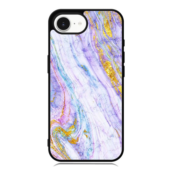 Marble Purple Gold Soft iPhone 16e Case OV10965