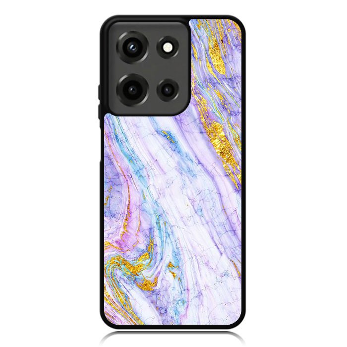 Marble Purple Gold Soft Motorola Moto G 5G 2025 Case OV10965