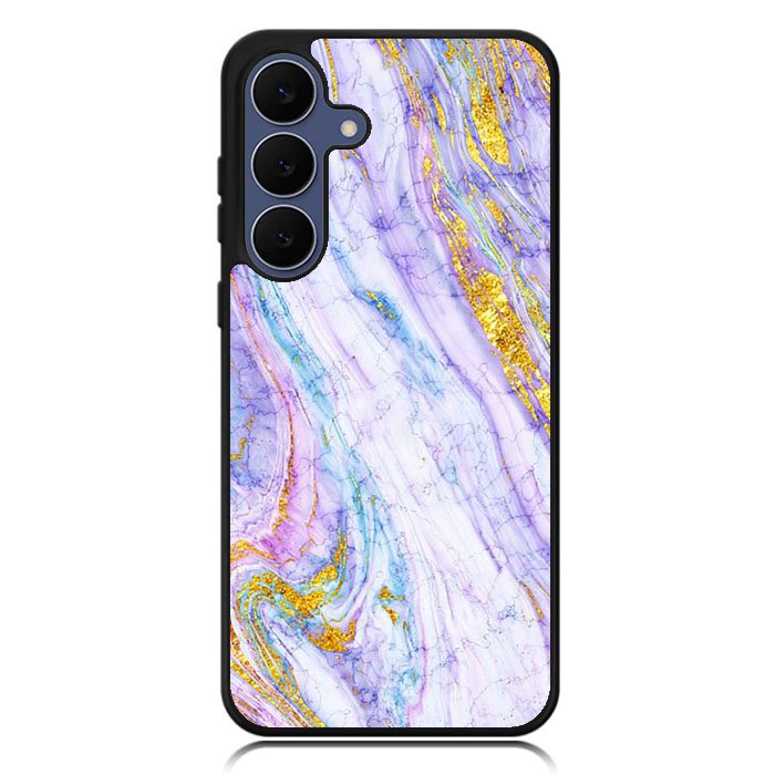 Marble Purple Gold Soft Samsung Galaxy S25 FE Case OV10965