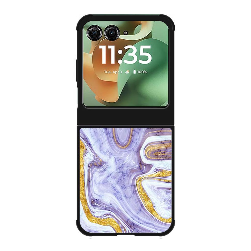 Beautifull Marble Purple and Gold Motorola Moto RAZR 2025 Case OV11157