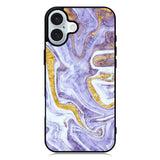 Beautifull Marble Purple and Gold iPhone 16 Case QC11157
