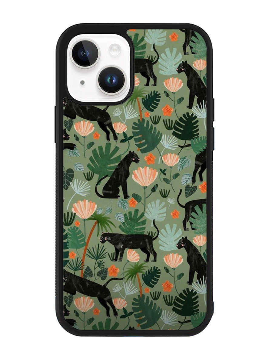 Black Panther on Flores iPhone 14 Plus Case QC10654