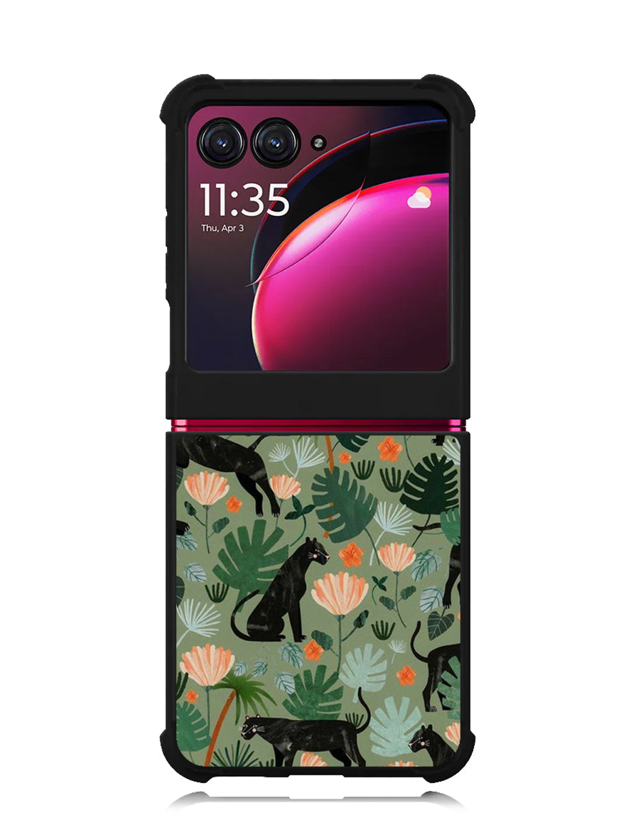 Black Panther on Flores Motorola Moto Razr Plus 2023 , Moto Razr+ 2023 Case OV10654