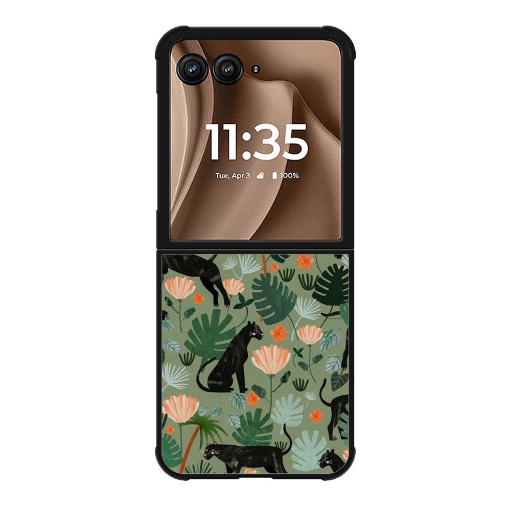 Black Panther on Flores Motorola Moto RAZR Plus 2025 Case OV10654