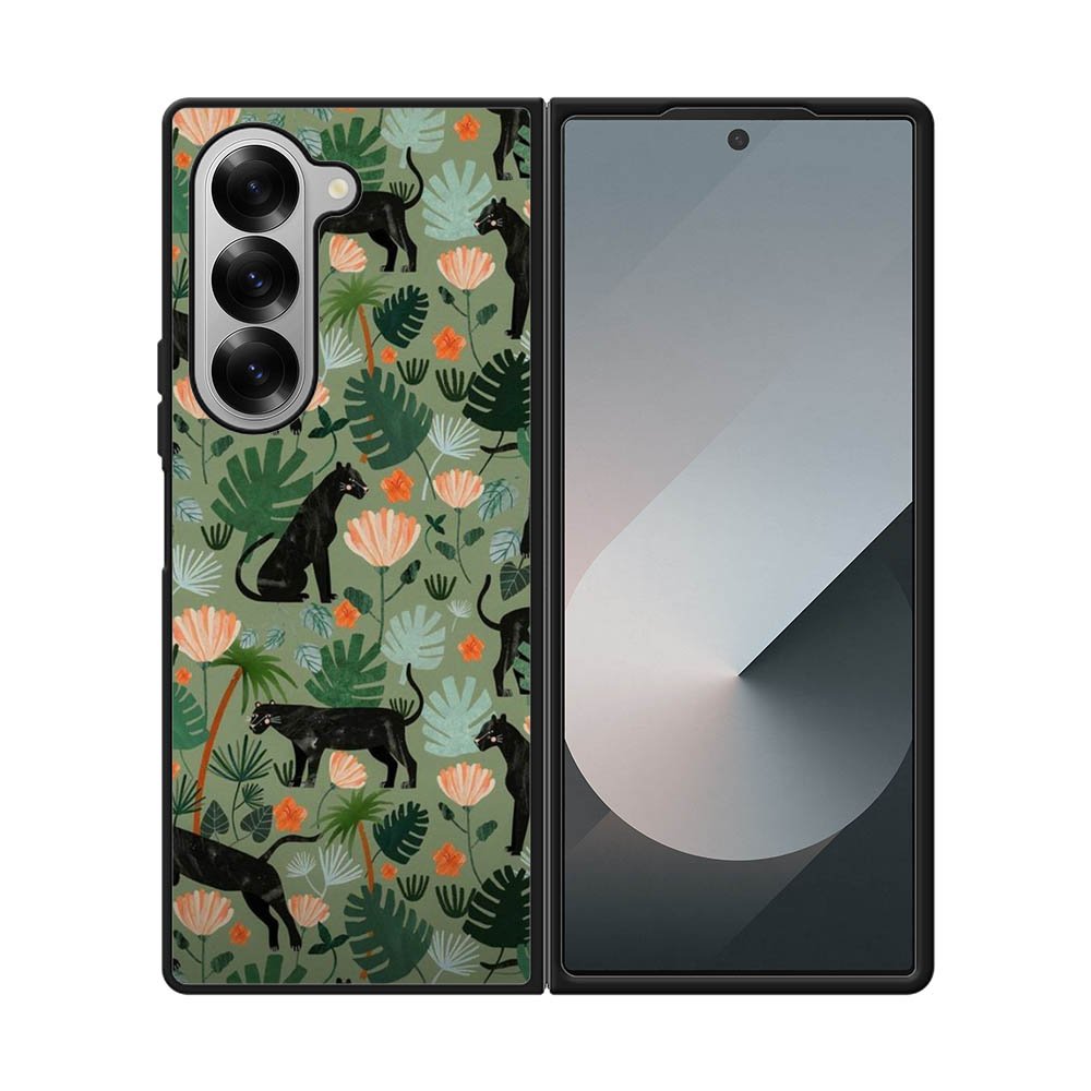 Black Panther on Flores Samsung Galaxy Z Fold 7 5G Case QC10654