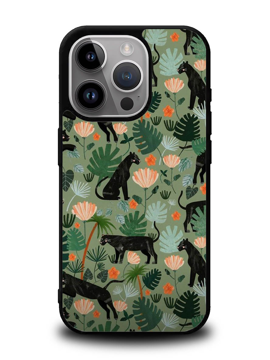 Black Panther on Flores iPhone 16 Pro Max Case QC10654