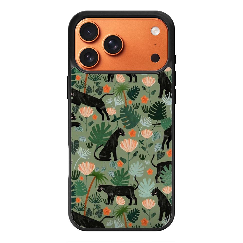 Black Panther on Flores iPhone 17 Pro Case QC10654