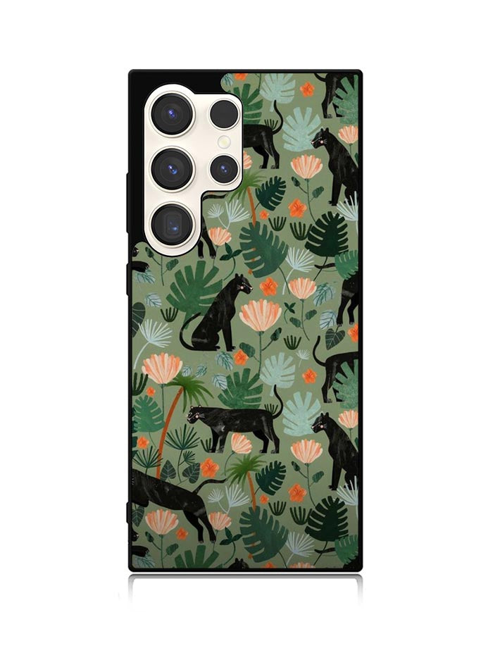 Black Panther on Flores Samsung Galaxy S25 Ultra 5G Case QC10654
