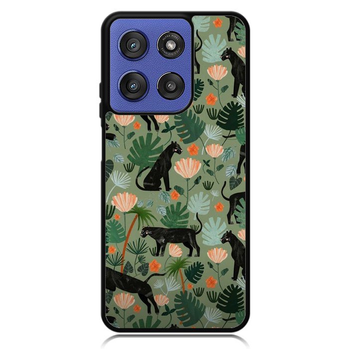 Black Panther on Flores Motorola Moto G Stylus 5G 2025 Case OV10654