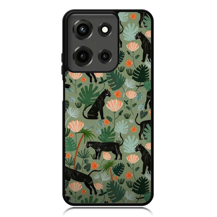 Black Panther on Flores Motorola Moto G 5G 2025 Case OV10654