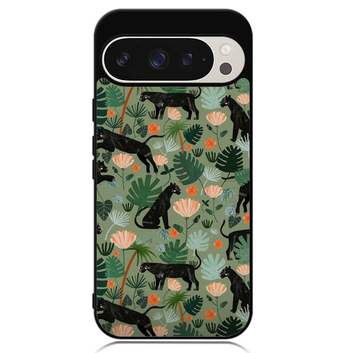 Black Panther on Flores Google Pixel 9 | Pixel 9 Pro Case OV10654