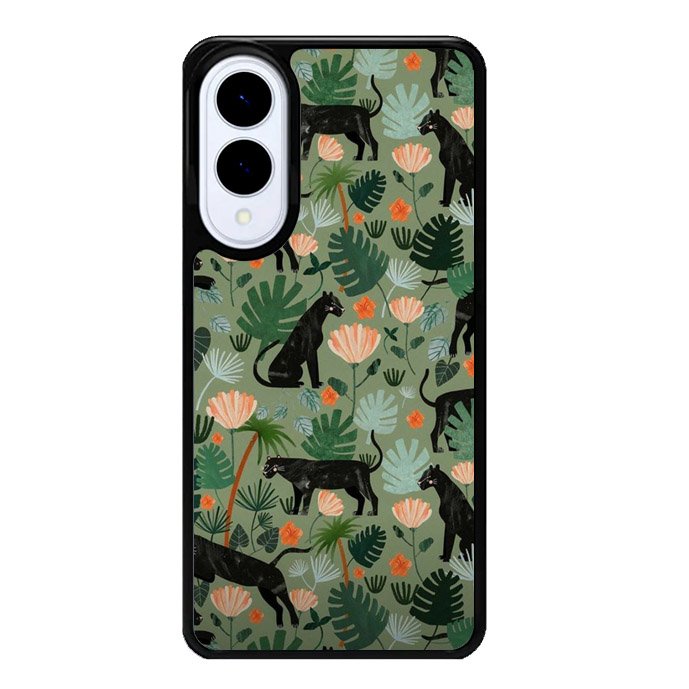 Black Panther on Flores Samsung Galaxy S25 Edge 5G Case OV10654
