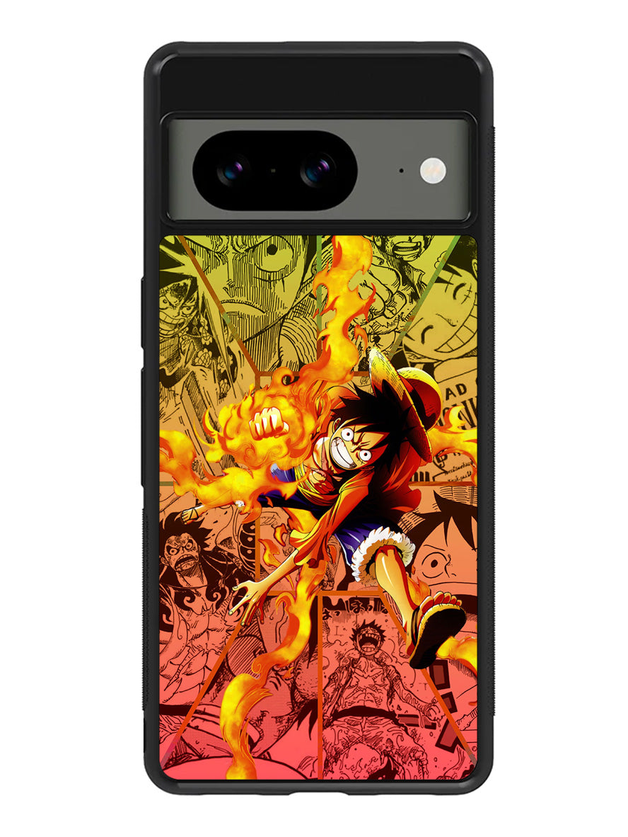 Fire Luffy One Piece Google Pixel 8A Case QC10563