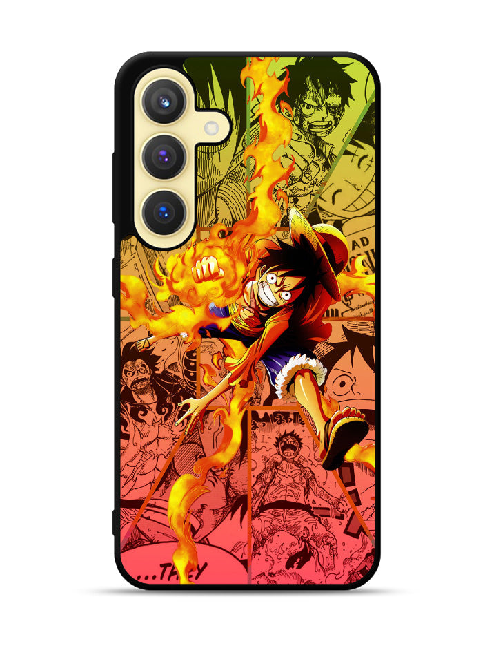 Fire Luffy One Piece Samsung Galaxy S25 Plus 5G , Samsung Galaxy S25+ 5G Case OV10563