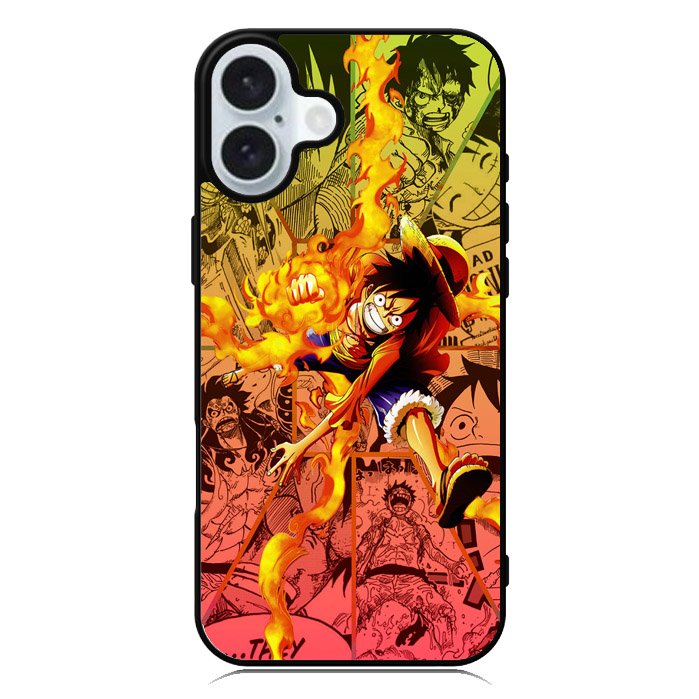 Fire Luffy One Piece iPhone 16 Plus Case QC10563