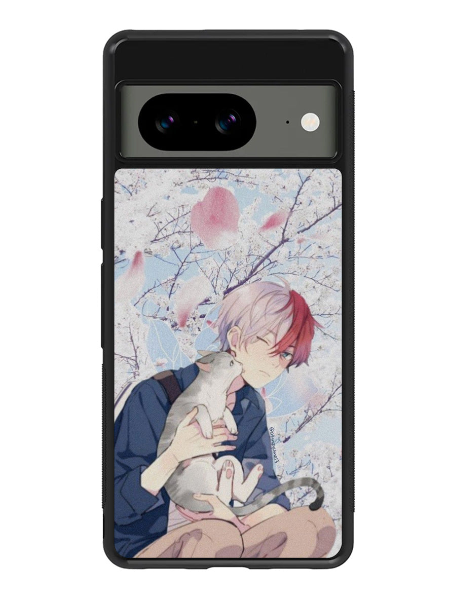 anime boy with cat Google Pixel 8 Case QC0097