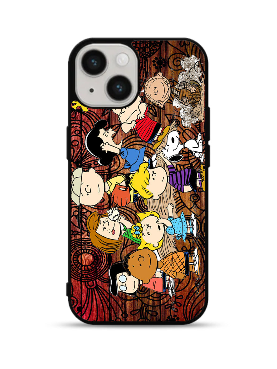 Peanuts In Background Wood Art iPhone 15 Plus Case
