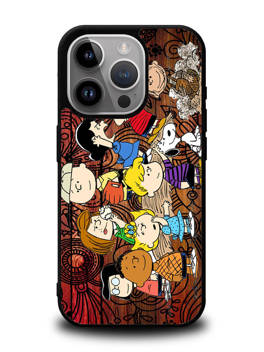Peanuts In Background Wood Art iPhone 15 Pro Case