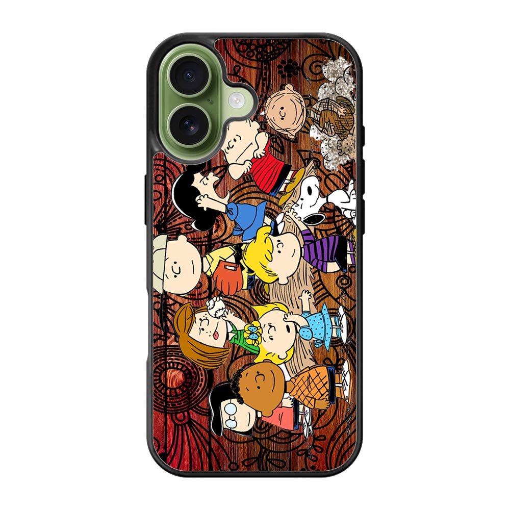 Peanuts In Background Wood Art iPhone 17 Case
