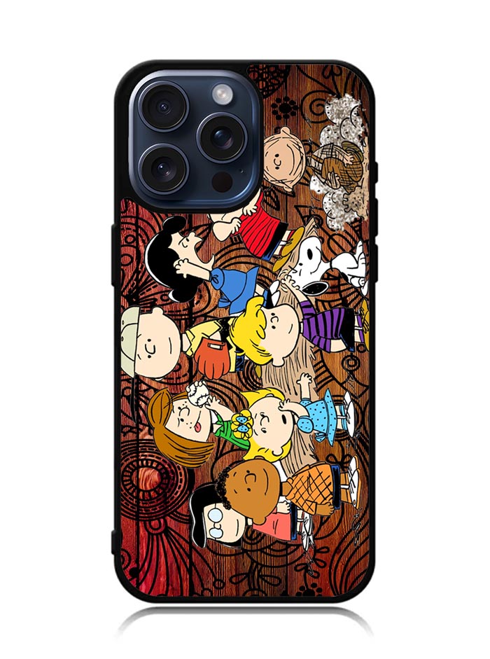 Peanuts In Background Wood Art iPhone 15 Pro Max Case