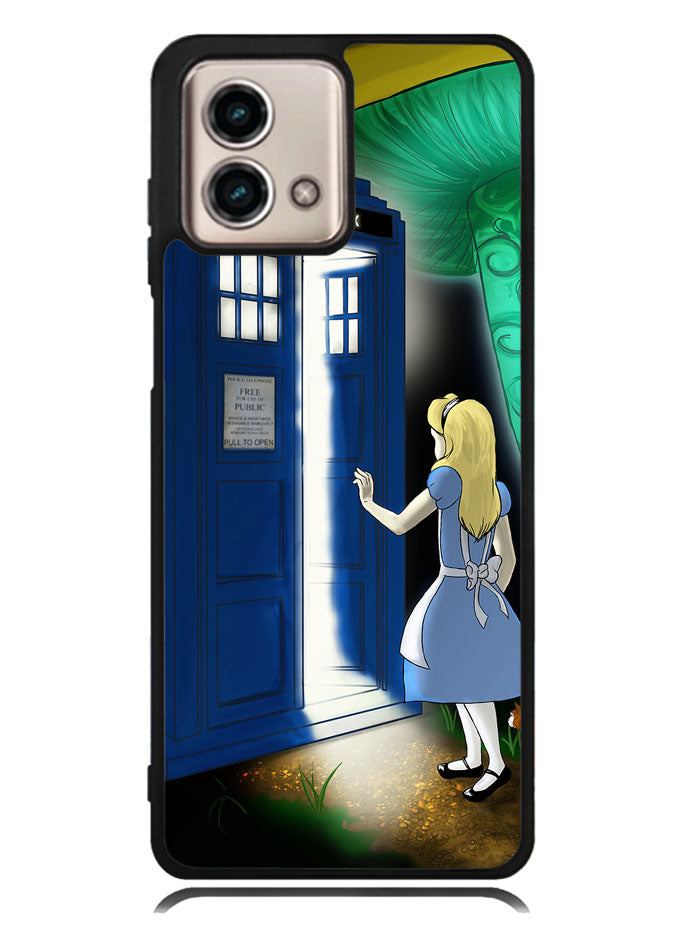 Alice Wonderland On Tardis Motorola Moto G Stylus 5G 2023 Case