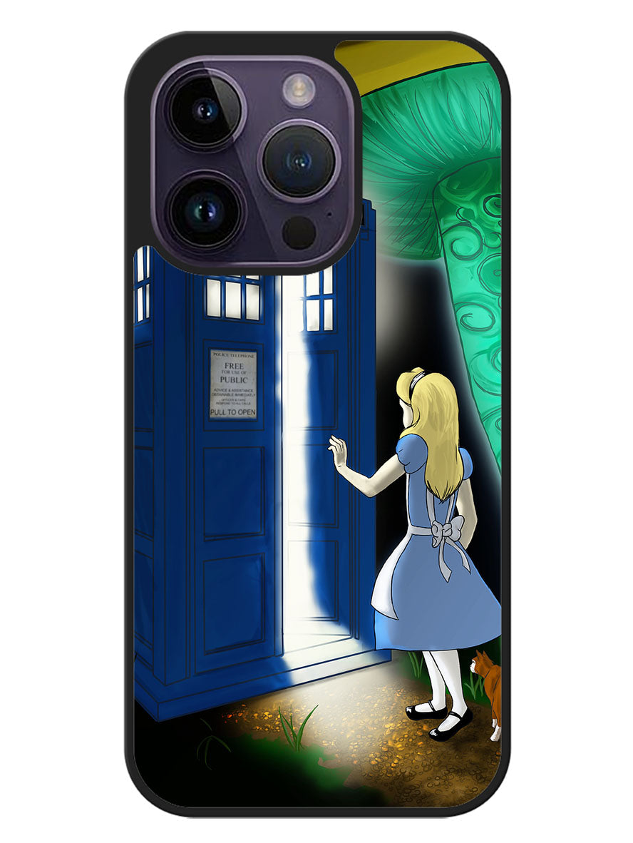 Alice Wonderland On Tardis iPhone 14 Pro Max Case OV0231