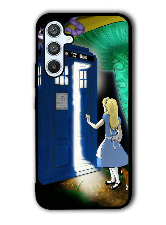 Alice Wonderland On Tardis Samsung Galaxy A54 5G Case