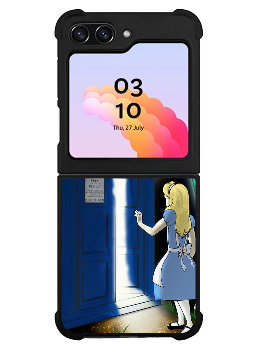 Alice Wonderland On Tardis Samsung Galaxy Z Flip 5 5G 2023 Case