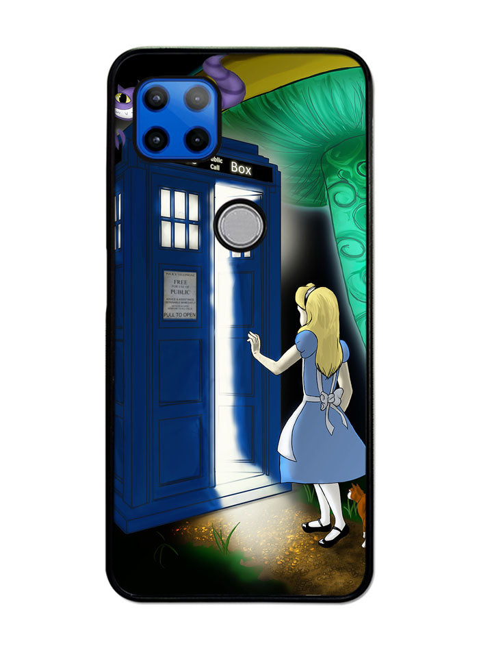 Alice Wonderland On Tardis Motorola Moto G 5G Case , Moto One 5G Ace Case