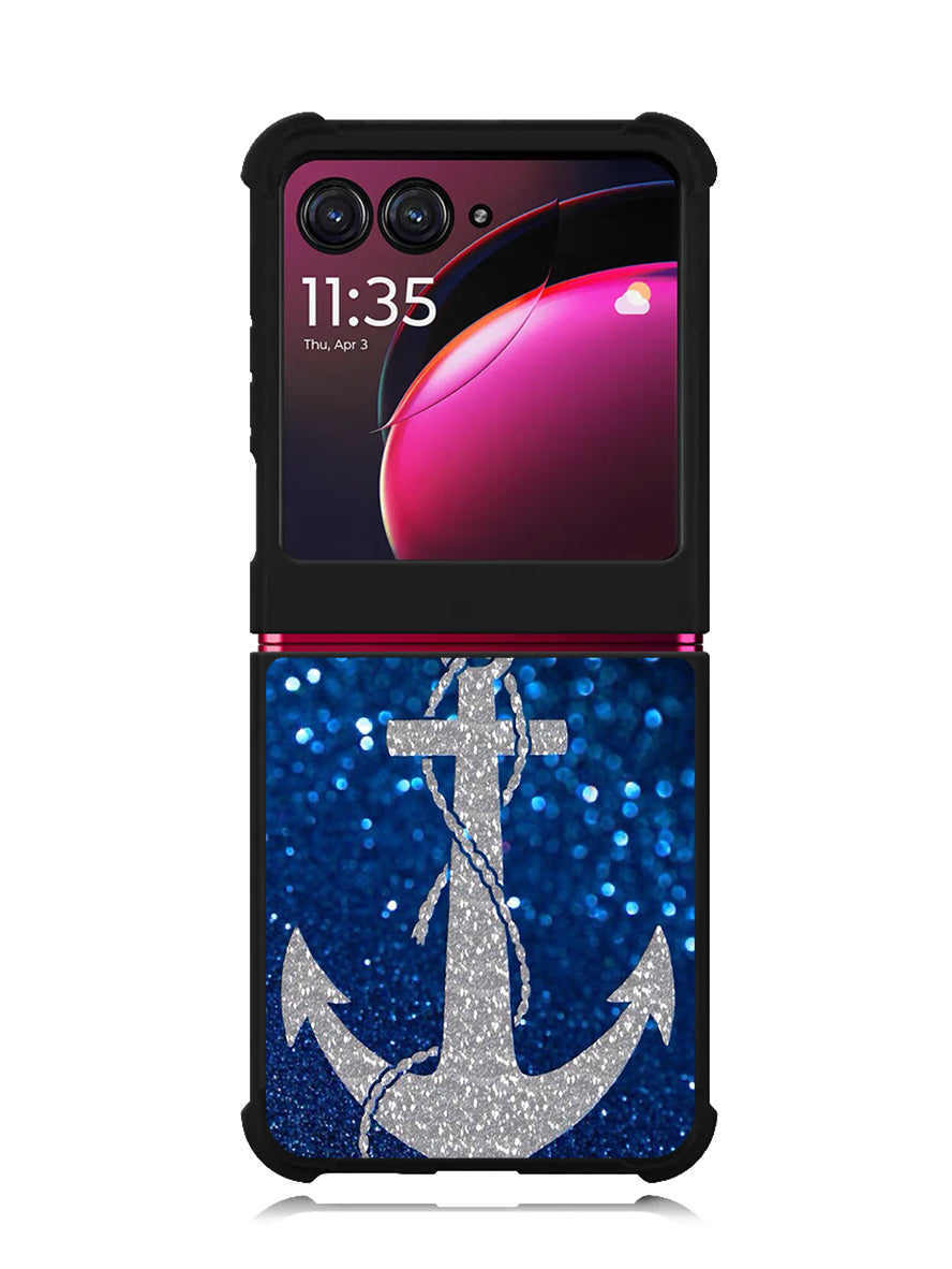 Blue Glitters Anchor Motorola Moto Razr Plus 2023 , Moto Razr+ 2023 Case OV0234