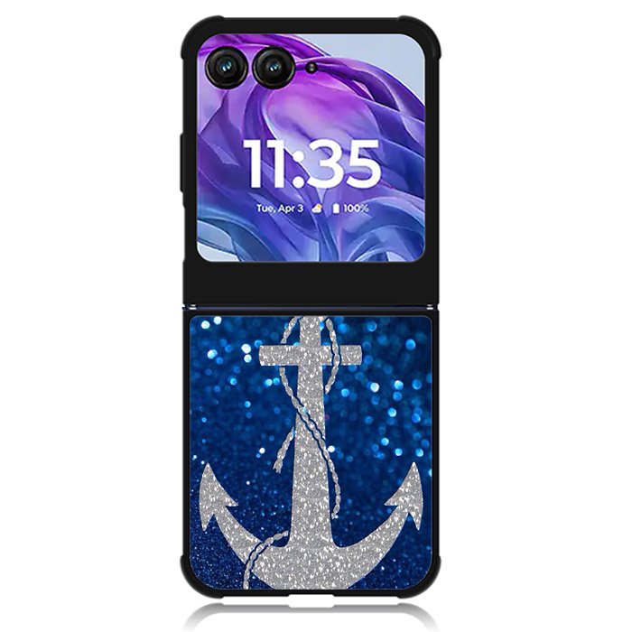 Blue Glitters Anchor Motorola Moto Razr Plus 2024 , Moto Razr+ 2024 Case OV0234