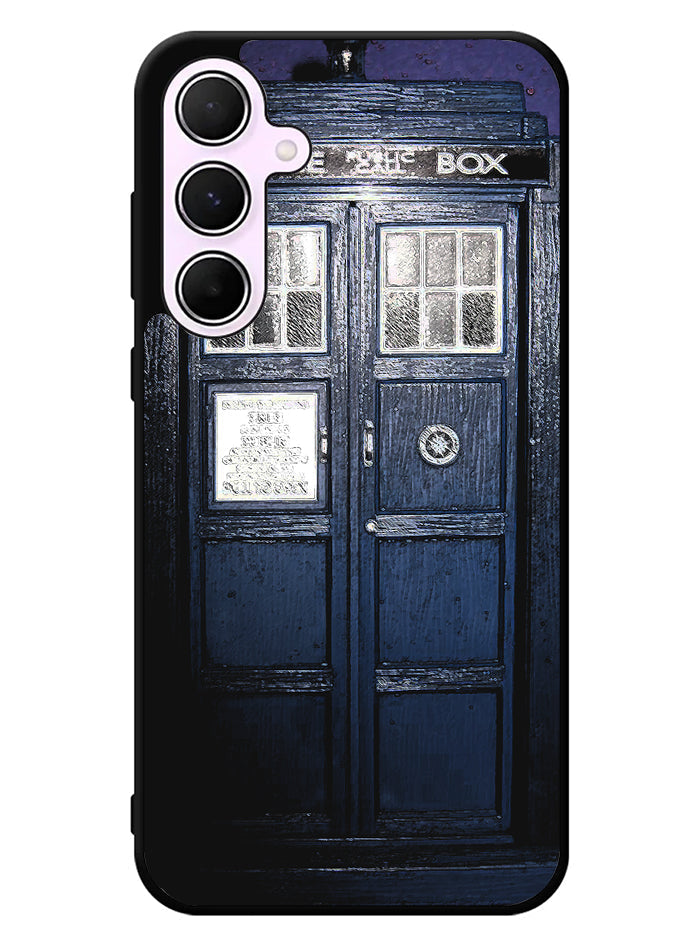 Dark Blue Tardis Doctor Who Toy Samsung Galaxy A35 5G Case