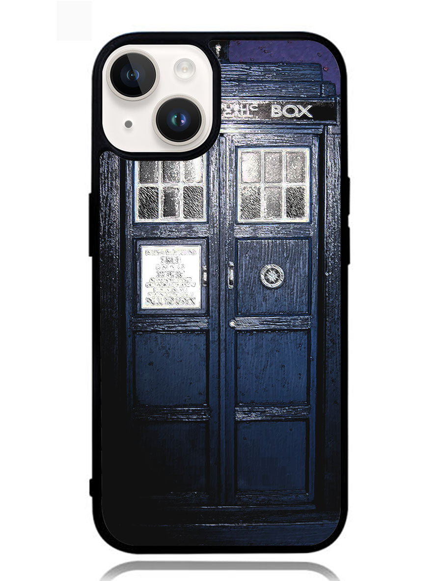 Dark Blue Tardis Doctor Who Toy Google iPhone 14 Case OV0237