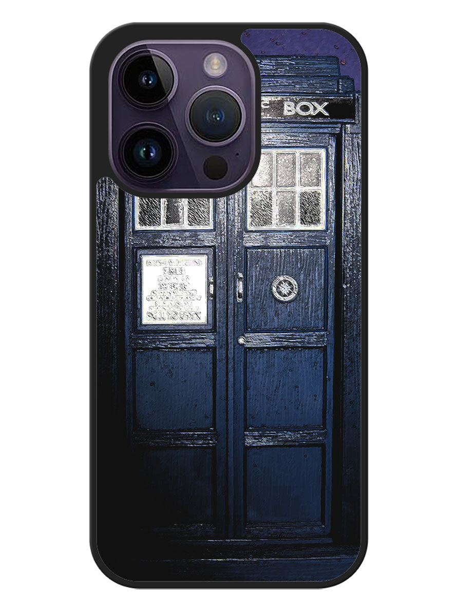 Dark Blue Tardis Doctor Who Toy iPhone 14 Pro Case OV0237