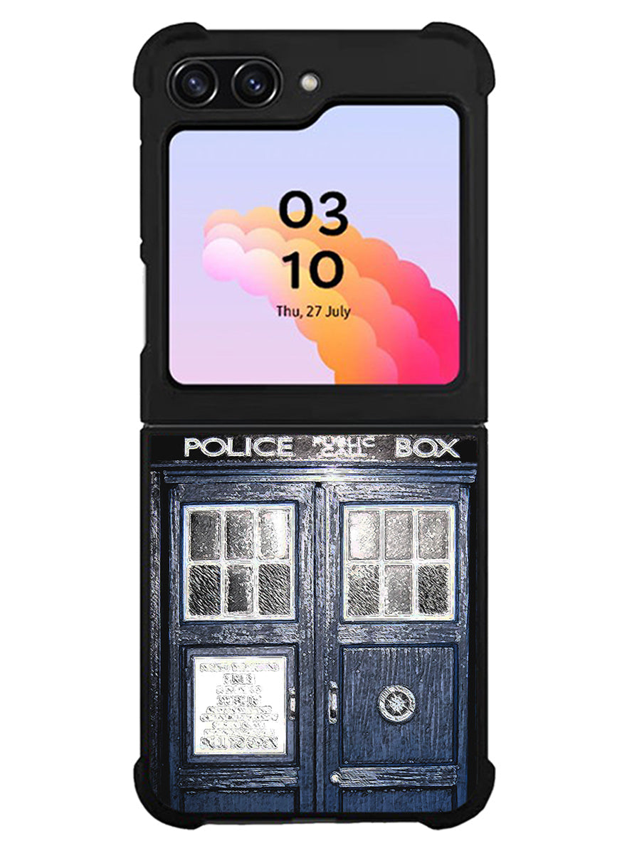 Dark Blue Tardis Doctor Who Toy Samsung Galaxy Z Flip 5 5G 2023 Case