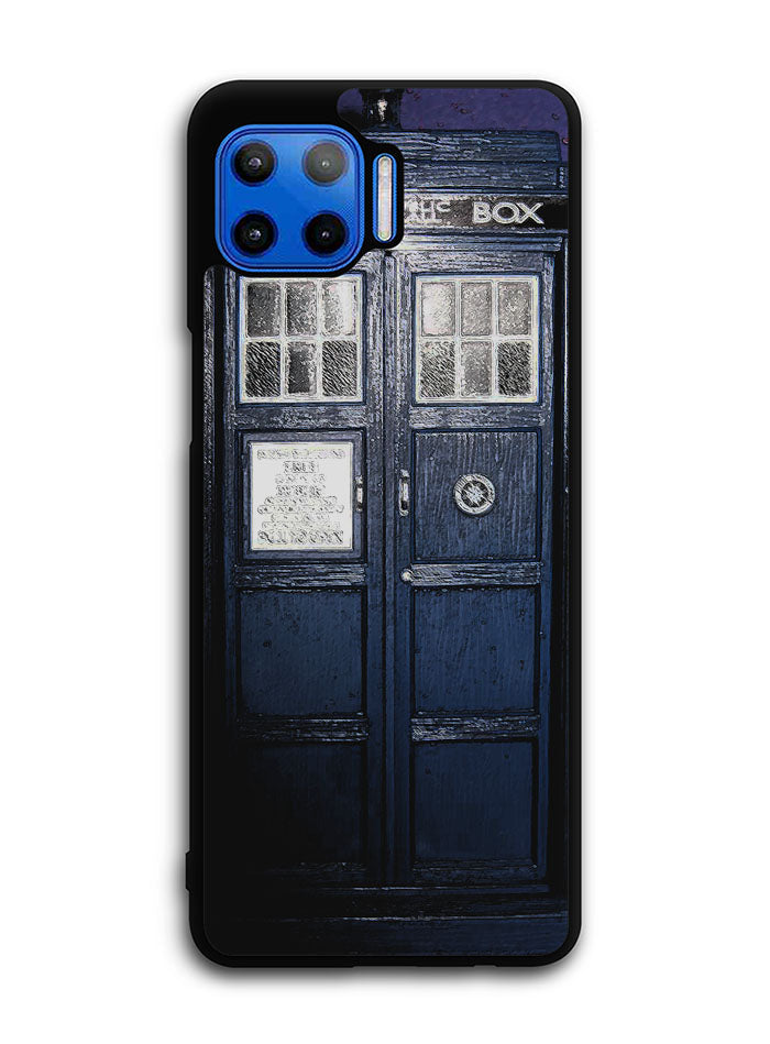 Dark Blue Tardis Doctor Who Toy Motorola Moto One 5G Case , Moto One 5G UW Case , Moto G 5G Plus Case