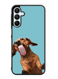 The funny thing is the dog on the glass Samsung Galaxy A35 5G Case OV0333