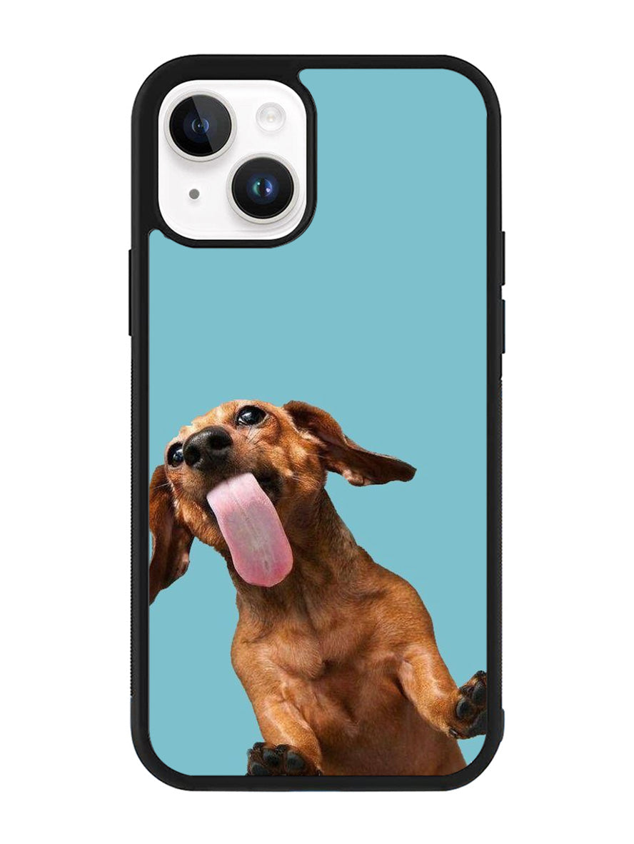The funny thing is the dog on the glass iPhone 15 Plus Case OV0333