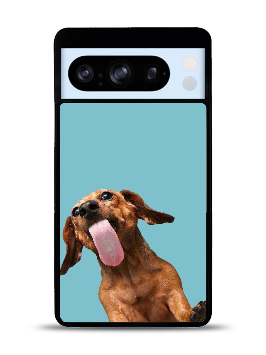 The funny thing is the dog on the glass Google Pixel 8 Pro Case QC0333
