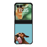 The funny thing is the dog on the glass Motorola Moto RAZR 2025 Case OV0333
