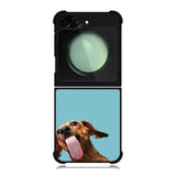 The funny thing is the dog on the glass Samsung Galaxy Z Flip 6 5G 2024 Case OV0333